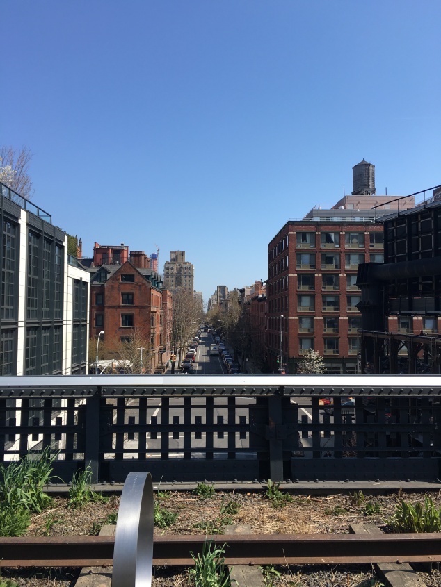 View of the street from the High Line, New York City